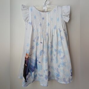 White and Blue Frozen Themed Dress